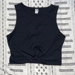 90Degree black twist crop top